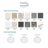 Transolid 49.25-in Nature's Path Quartz Single-Sink Bathroom Vanity Top with Backsplash & Sidesplash, Oval Undermount, 8-in Widespread