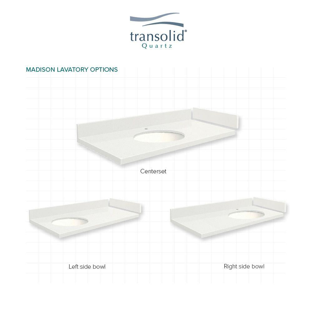 Transolid 49.25-in Nature's Path Quartz Single-Sink Bathroom Vanity Top with Backsplash & Sidesplash, Oval Undermount, 8-in Widespread