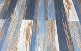 Deco Products COLORS Old Blue Sea Aged Painted Wood Luxury Vinyl Plank Sample, 6 in x 6 in, 8-mil Wear Layer