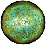 ANZZI Tara Deco-Glass Vessel Sink in Glacial Blaze, Round 16.5 in. x 5.7 in. with Drain