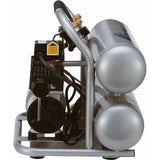 4610S Ultra Quiet and Oil-Free 1.0 HP, 4.6 Gal. Steel Twin Tank Electric Portable Air Compressor - Super Arbor