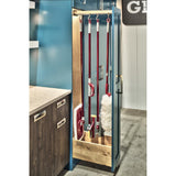 Rev-A-Shelf 6-in W x 5.06-in H 1-Tier Pull-Out Wood Soft-Close Cabinet Organizer with Adjustable Hooks