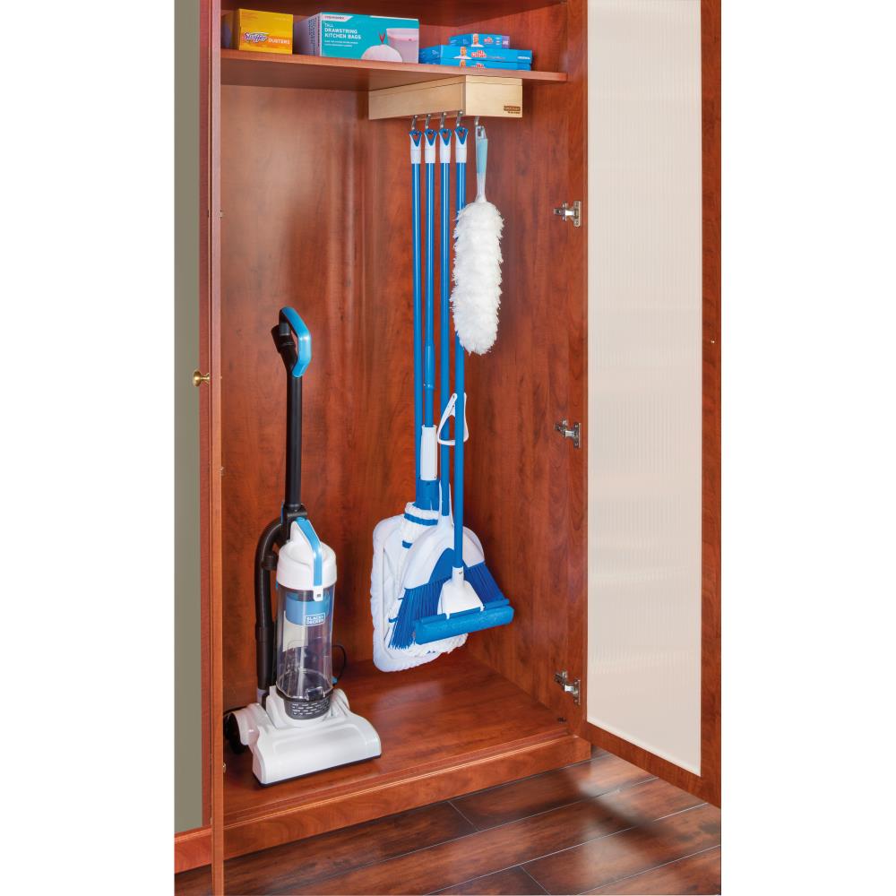 Rev-A-Shelf 6-in W x 5.06-in H 1-Tier Pull-Out Wood Soft-Close Cabinet Organizer with Adjustable Hooks