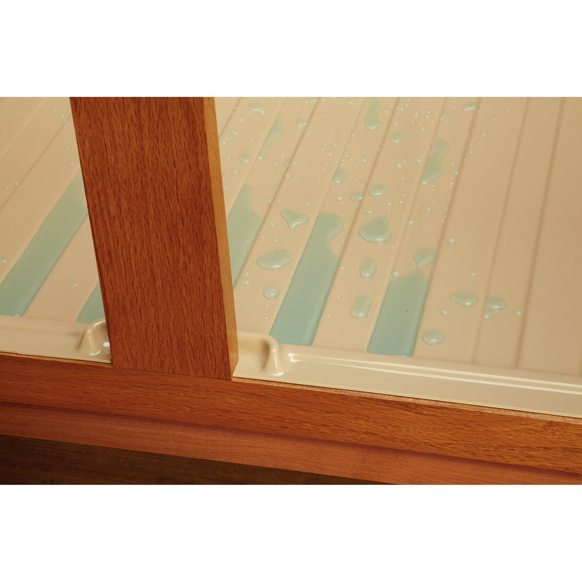 Rev-A-Shelf 34.5-in x 3-ft Metallic Silver Undersink Drip Tray, Molded Polymer