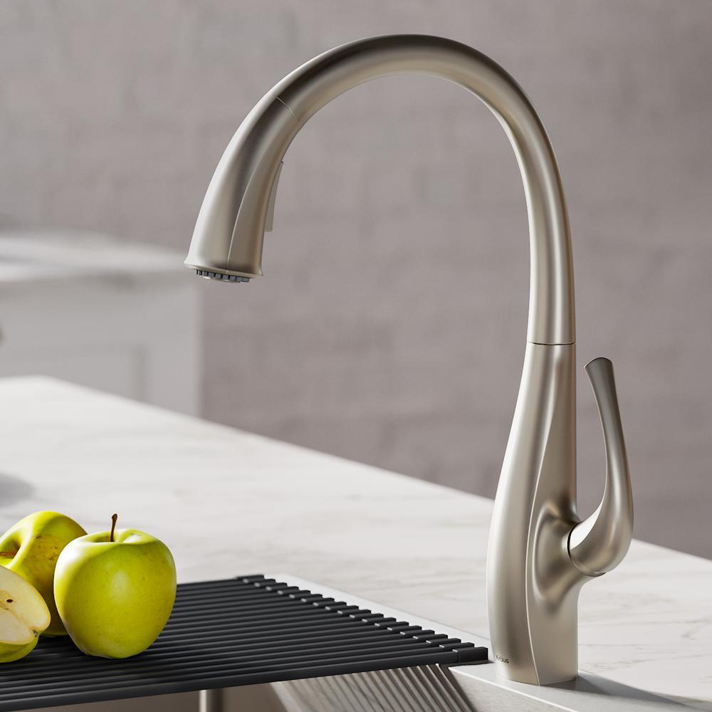 Spot Free Ansel Single-Handle Pull-Down Sprayer Kitchen Faucet in All-Brite Stainless Steel - Super Arbor