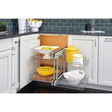 Rev-A-Shelf 32.25-in W x 21-in H 2-Tier Pull-Out Metal Cabinet Organizer, Chrome