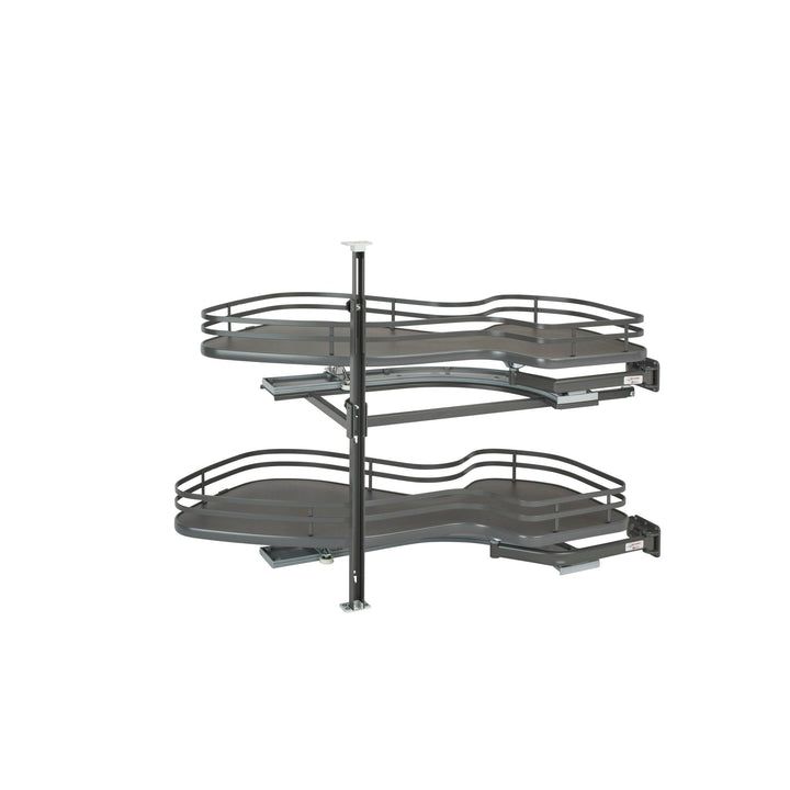 Rev-A-Shelf Cloud 33-in W x 24.5-in H 2-Tier Blind Corner Cabinet Pull-Out Organizer, Orion Gray