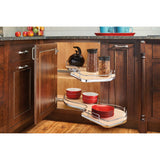 Rev-A-Shelf Cloud 37.63-in W x 24.44-in H 2-Tier Blind Corner Cabinet Pull-Out Organizer, Maple, Right Door/Blind Left