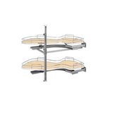 Rev-A-Shelf Cloud 33-in W x 24.5-in H 2-Tier Blind Corner Pull-Out Cabinet Organizer, Maple/Chrome