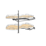 Rev-A-Shelf Cloud 37.63-in W x 24.44-in H 2-Tier Blind Corner Cabinet Pull-Out Organizer, Maple, Right Door/Blind Left