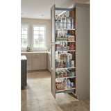 Rev-A-Shelf 16.25-in W x 58.25-in H 5-Tier Pull-Out Pantry Organizer, Soft-Close Metal Frame with Maple Bottom Baskets