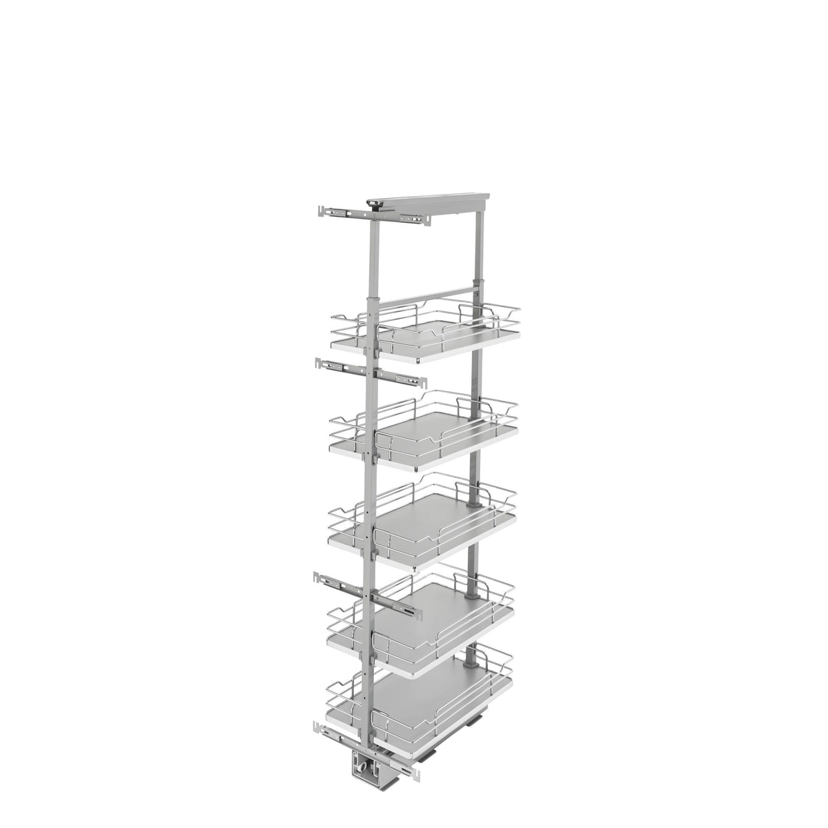 Rev-A-Shelf 13-in W x 58.25-in H 5-Tier Pull-Out Metal Soft-Close Pantry Organizer, Gray