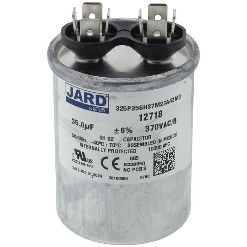 Jard 12718 capacitor - front view (Type: Capacitor; Voltage: 370V)