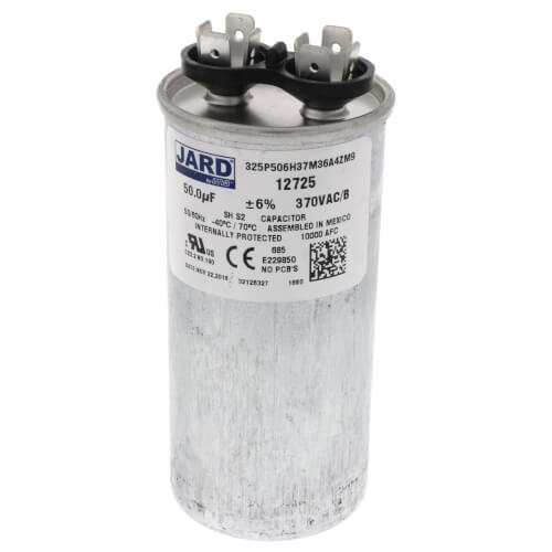 Jard 12725 capacitor - front view (Type: Capacitor; Voltage: 370V)