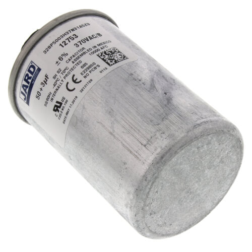 Jard 12753 capacitor - side view (Voltage: 370V; MFD: 50/3)