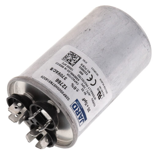 Jard 12766 capacitor - detail view (Voltage: 370V; MFD: 35/5)