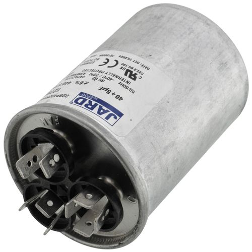 Jard 12786 capacitor - detail view (Voltage: 440/370V; MFD: 40/5)
