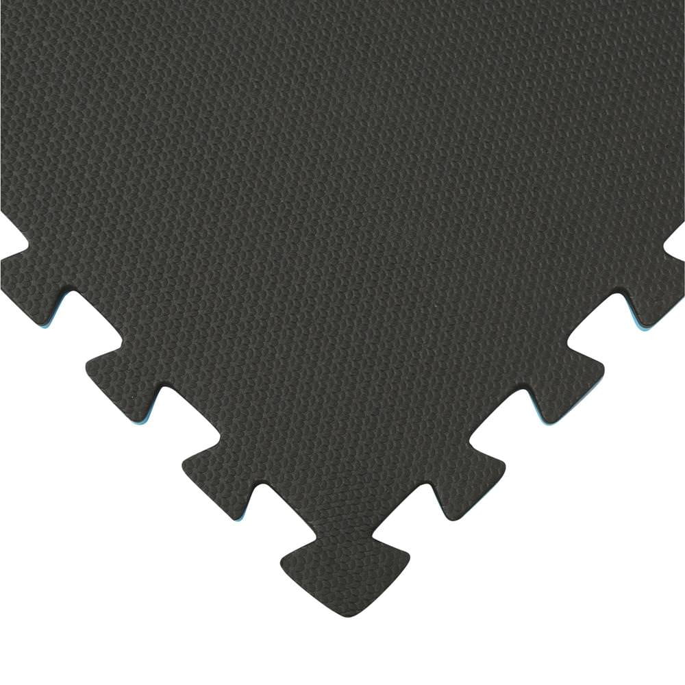 Norsk Blue/Black 24 in. x 24 in. EVA Foam Sport Multi-Purpose Reversible Interlocking Tile (24-Tile)