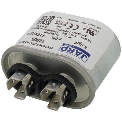 Jard 12905 capacitor - detail view (Voltage: 370V; MFD: 5)