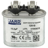 Jard 12910 capacitor - front view (Voltage: 370V; MFD: 15)