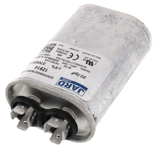 Jard 12914 capacitor - detail view (Voltage: 370V; MFD: 20)