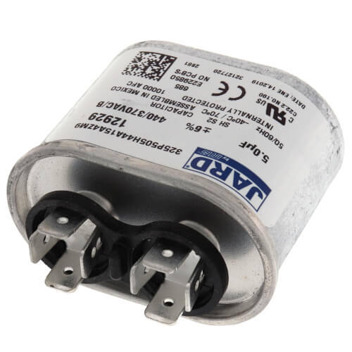 Jard 12929 capacitor - detail view (Voltage: 440v; MFD: 5)