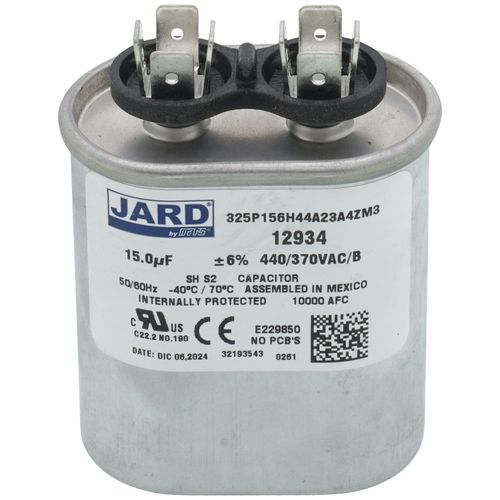 Jard 12934 capacitor - front view (Type: Capacitor; Voltage: 440v)