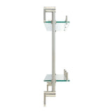 Oval 14.75 in. W Double Glass Wall Shelf with Pre-Installed Rails in Satin Nickel - Super Arbor