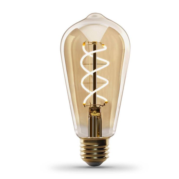 Feit Electric 60-Watt Equivalent ST19 Dimmable Amber Glass Vintage Edison LED Light Bulb with Spiral Filament Warm White (12-Pack)