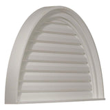 36 in. x 18 in. Half Round Primed Polyurethane Paintable Gable Louver Vent - Super Arbor