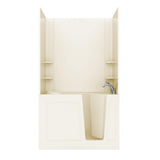 Rampart Nova Heated 5 ft. Walk-in Whirlpool Bathtub with Flat Easy Up Adhesive Wall Surround in White - Super Arbor