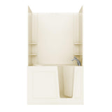 Rampart 5 ft. Walk-in Whirlpool and Air Bathtub with Flat Easy Up Adhesive Wall Surround in White - Super Arbor
