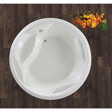 Allegra 6.23 ft. Acrylic Round Drop-In Non-Whirlpool Bathtub in White