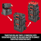 CRAFTSMAN TRADESTACK System 22-in Black Plastic Wheels Lockable Tool Box