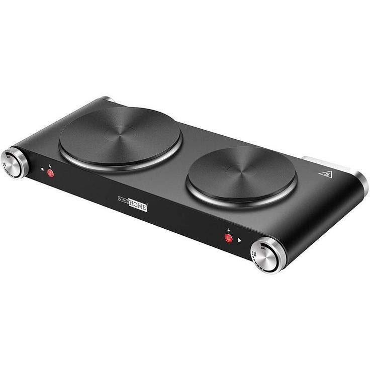 1800-Watt 2-Burner 7.1 in. Cast Iron Electric Hot Plate with Mitten