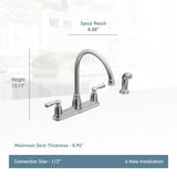 Banbury High-Arc 2-Handle Standard Kitchen Faucet with Side Sprayer in Spot Resist Stainless