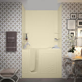 NOVA Heated Rampart 4.5 ft. Walk-in Non-Whirlpool Bathtub with Easy Up Adhesive Wall Surround in Biscuit - Super Arbor