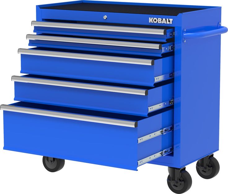 Kobalt 36-in W x 38-in H 5-Drawer Steel Rolling Tool Cabinet (Blue)