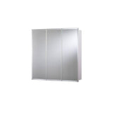 30 in. W x 30 in. H x 5 in. D Frameless Tri-View Surface-Mount Medicine Cabinet with Easy Hanging System in White