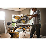 FLEXVOLT 120-Volt MAX Lithium-Ion Cordless Brushless 12 in. Sliding Miter Saw w/ (2) Batteries and Bonus Rolling Stand - Super Arbor