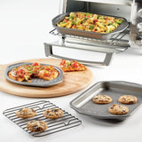 Total Bakeware Nonstick Toaster Oven and Personal Pizza Pan Baking Set, Gray, 4-Piece