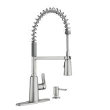 Moen Edwyn Spot Resist Stainless 1-Handle Deck-Mount Pull-Down Handle Kitchen Faucet (Deck Plate Included)