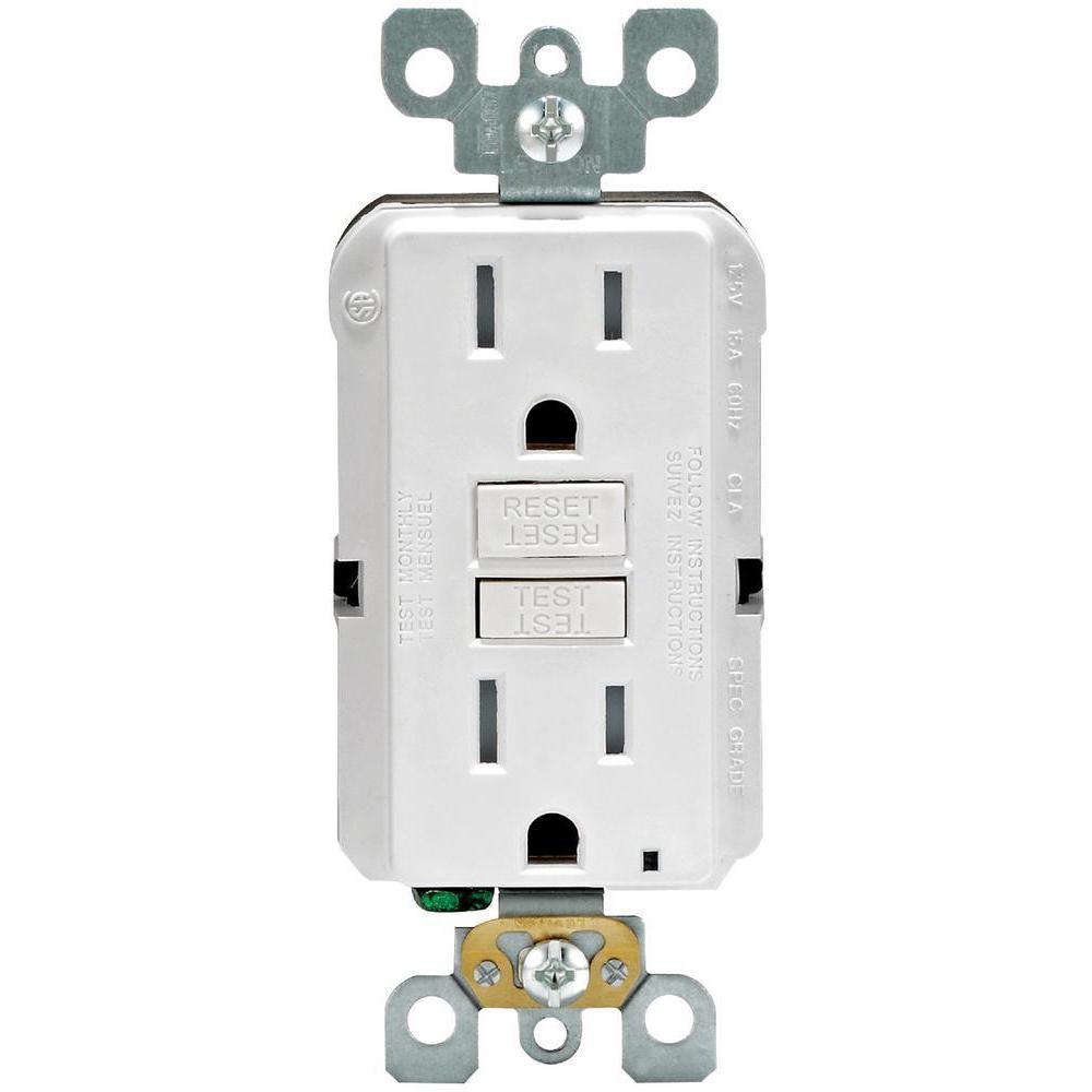 15 Amp Self-Test SmartlockPro Slim Duplex Tamper Resistant GFCI Outlet, White (3-Pack) - Super Arbor
