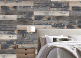 Deco Products Rumba Light Blue/Brown/Grey/White Luxury Vinyl Plank Sample, 6 x 6 in, 8-mil Wear Layer