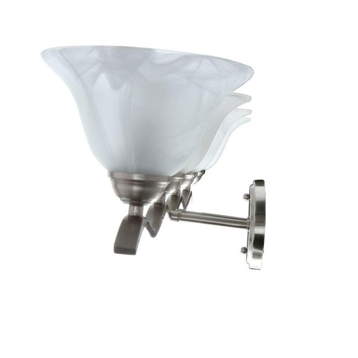 Andenne 4-Light Brushed Nickel Bath Vanity Light with Bell Shaped Marbleized Glass Shades