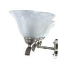 Andenne 4-Light Brushed Nickel Bath Vanity Light with Bell Shaped Marbleized Glass Shades