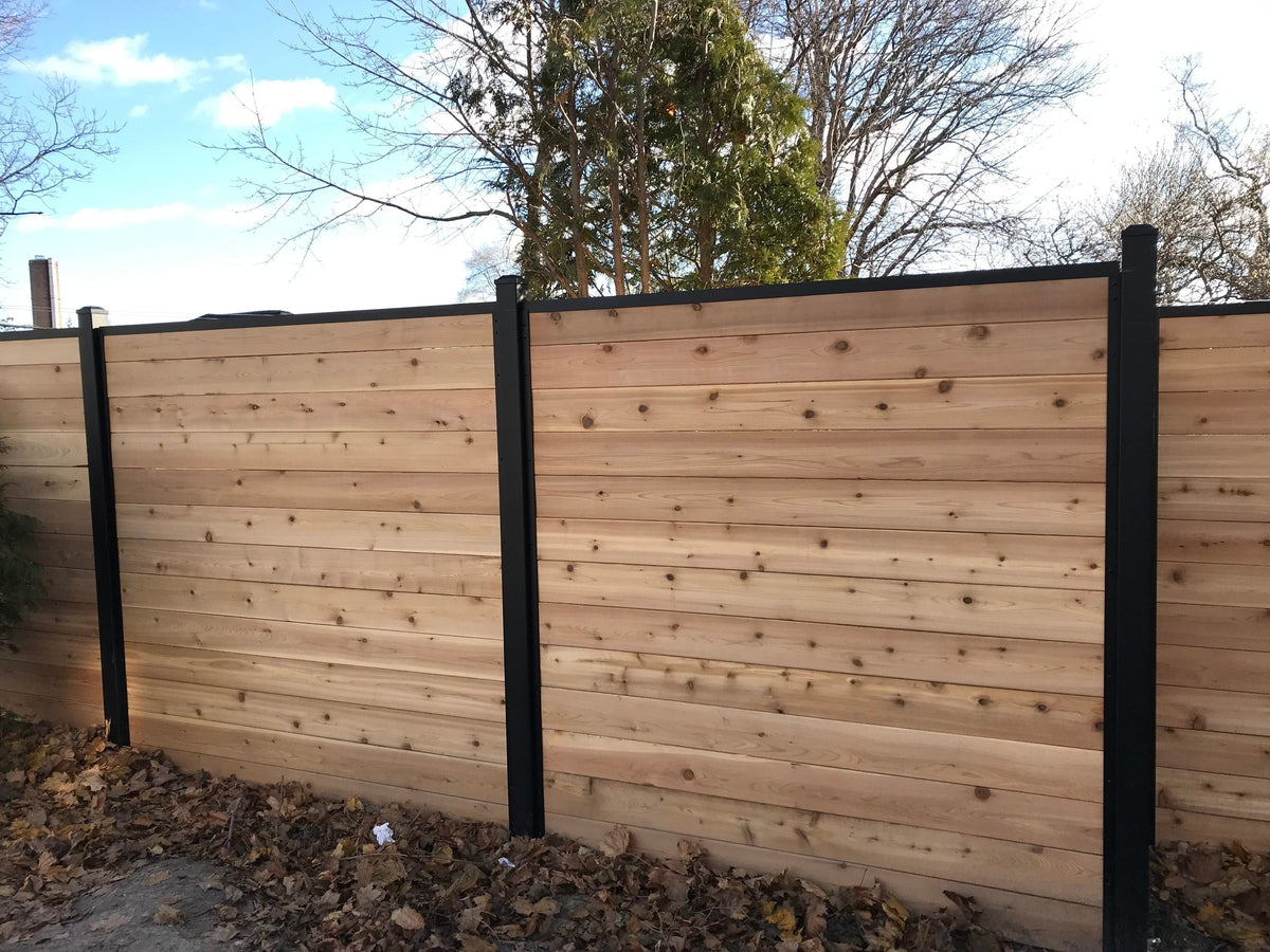 Slipfence 7-ft H x 1-1/2-in W Black Aluminum Horizontal Flat-top Decorative Fence Rail