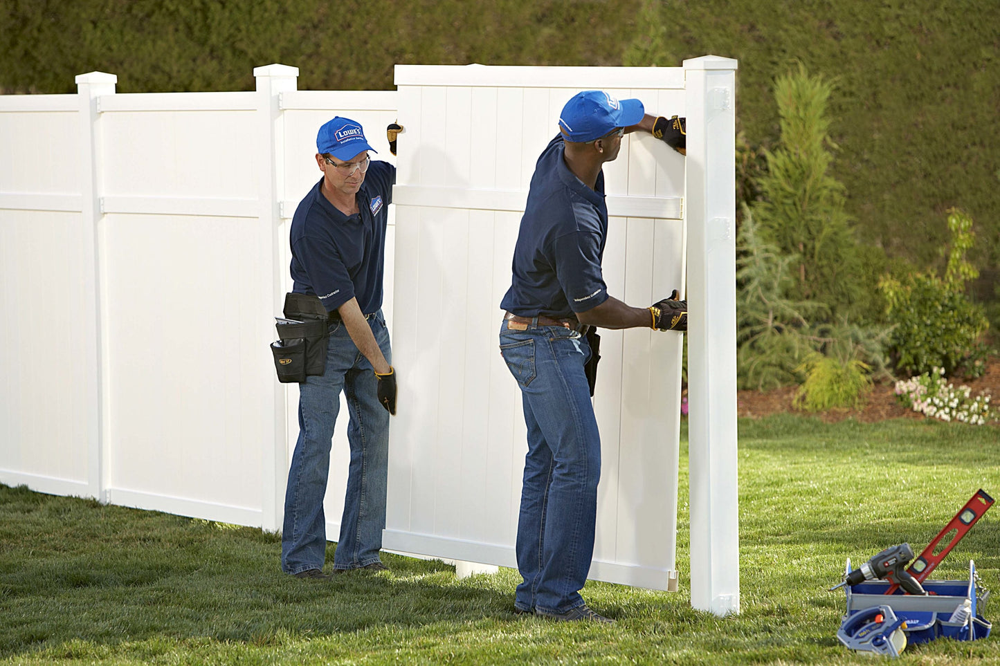 Freedom Brighton 6-ft H x 6-ft W White Privacy Vinyl Flat-top Fence Panel (Assembled)