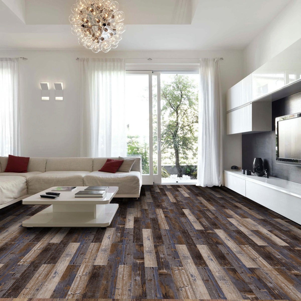 Deco Products COLORS Samba Multi-Tonal Vinyl Plank Sample, 6 in x 6 in, 8-mil Wear Layer