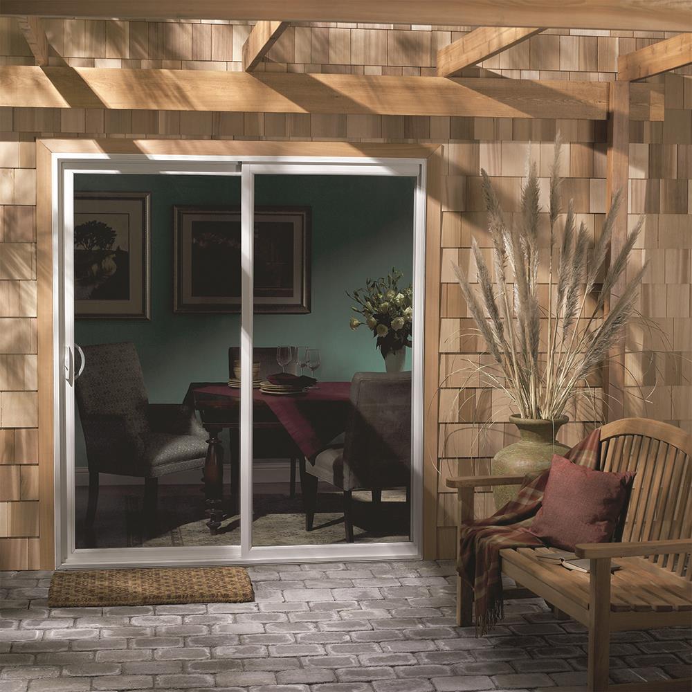 JELD-WEN 72-in x 96-in Vinyl Sliding, Left-hand sliding – installed room view